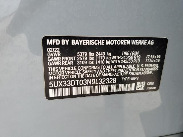 5UX33DT03N9L32328 2022 BMW X4 xDrive30I