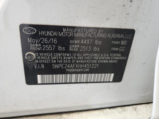 5NPE24AFXHH451221 | 2017 HYUNDAI SONATA SE