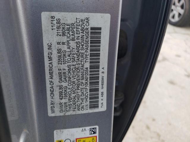 2019 HONDA ACCORD 1HGCV1F10KA012054