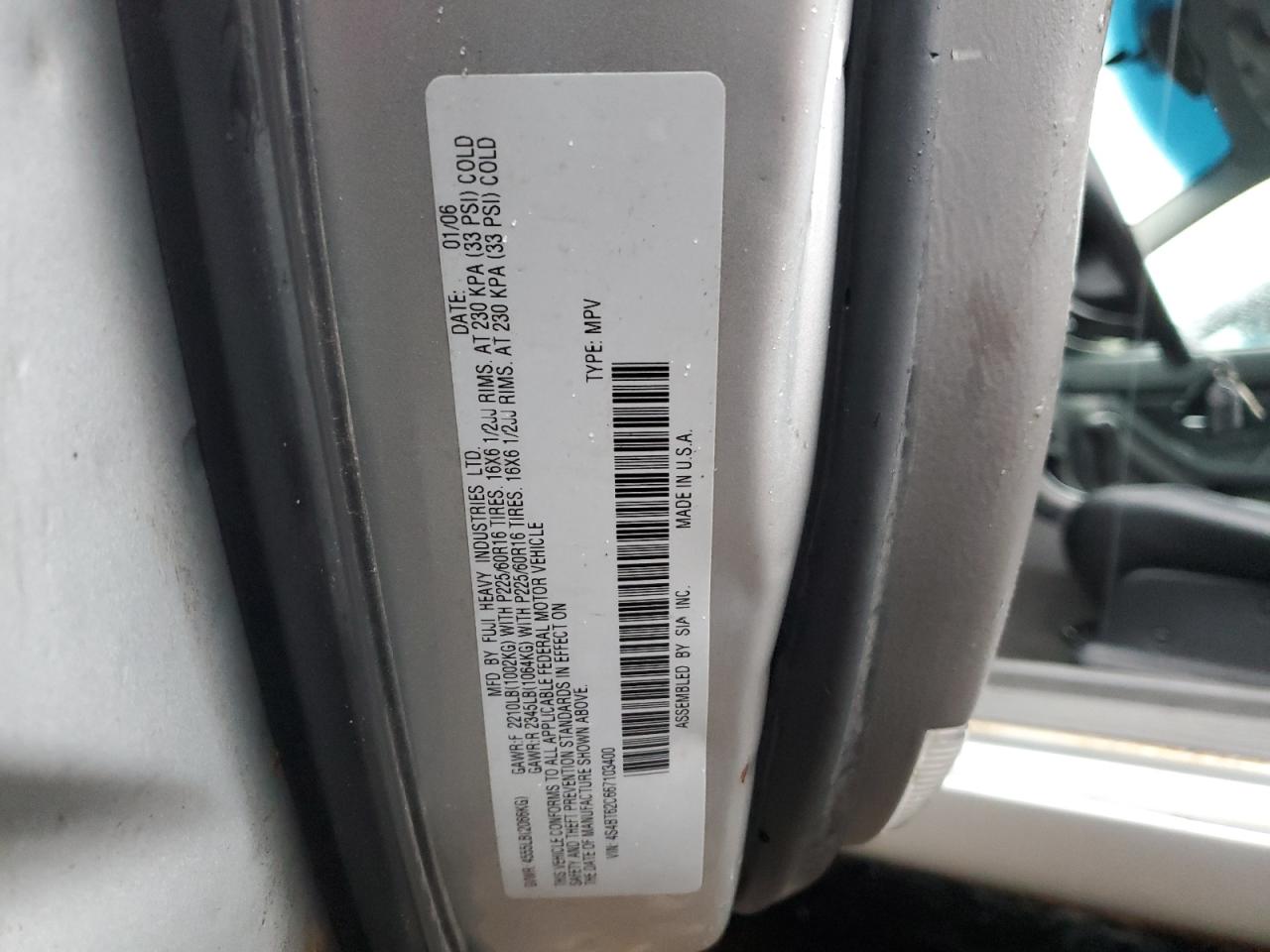 4S4BT62C667103400 2006 Subaru Baja Sport