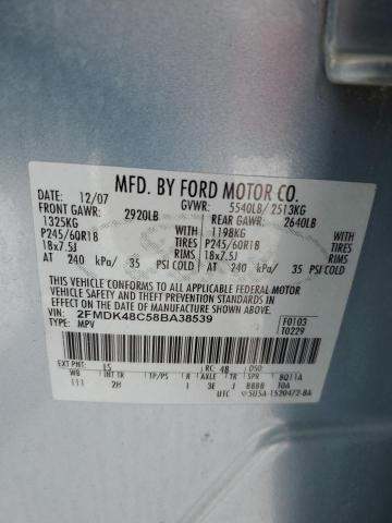 2FMDK48C58BA38539 | 2008 Ford edge sel