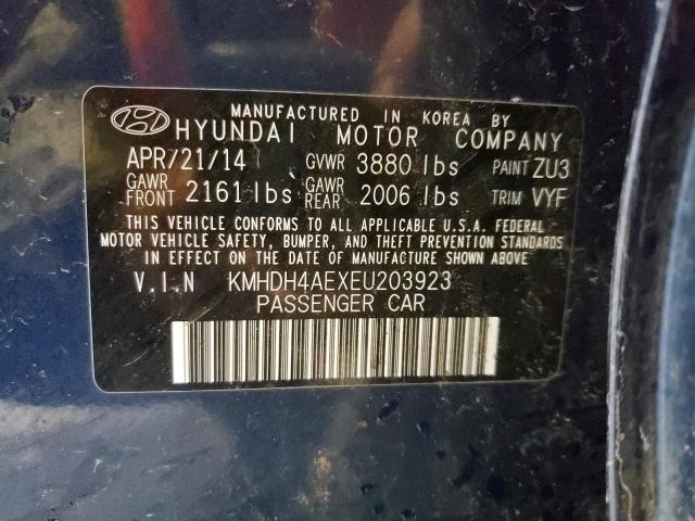 KMHDH4AEXEU203923 | 2014 HYUNDAI ELANTRA SE