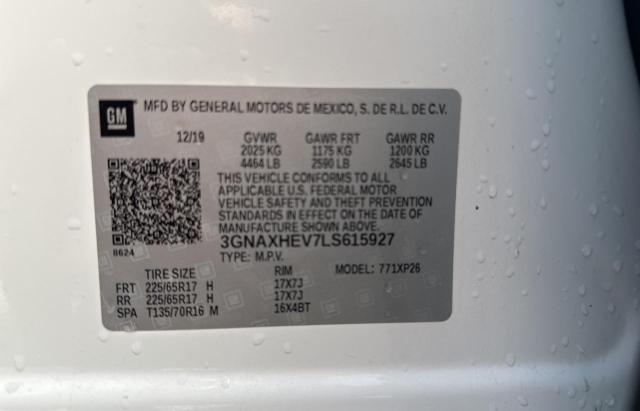 3GNAXHEV7LS615927 | 2020 CHEVROLET EQUINOX LS