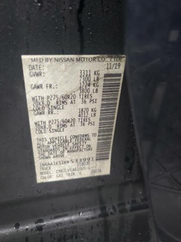 2019 NISSAN TITAN SV - 1N6AA1E51KN533991