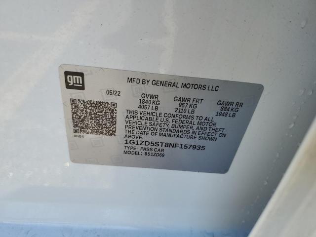 1G1ZD5ST8NF157935 | 2022 CHEVROLET MALIBU LT