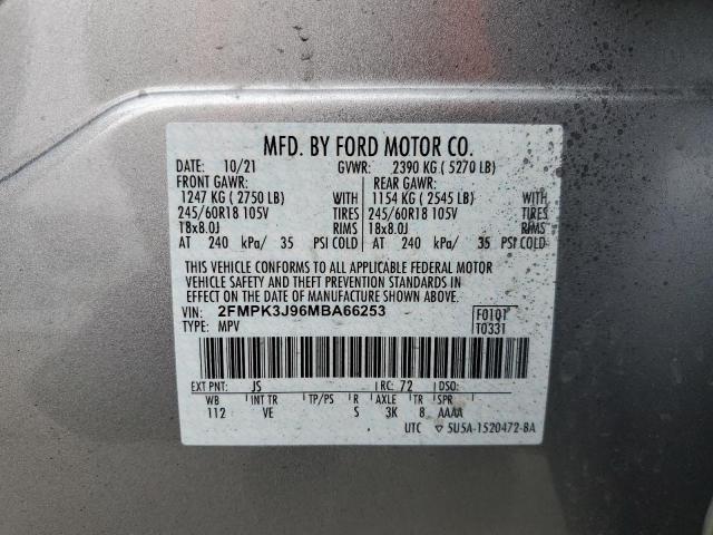 2021 Ford Edge Sel 2.0L(VIN: 2FMPK3J96MBA66253