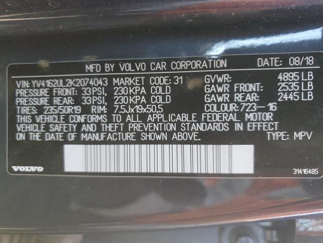 YV4162UL2K2074043 2019 Volvo Xc40 T5 Inscription