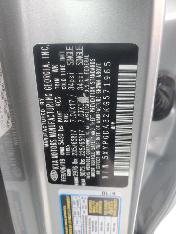 2019 KIA SORENTO L 5XYPGDA32KG571965