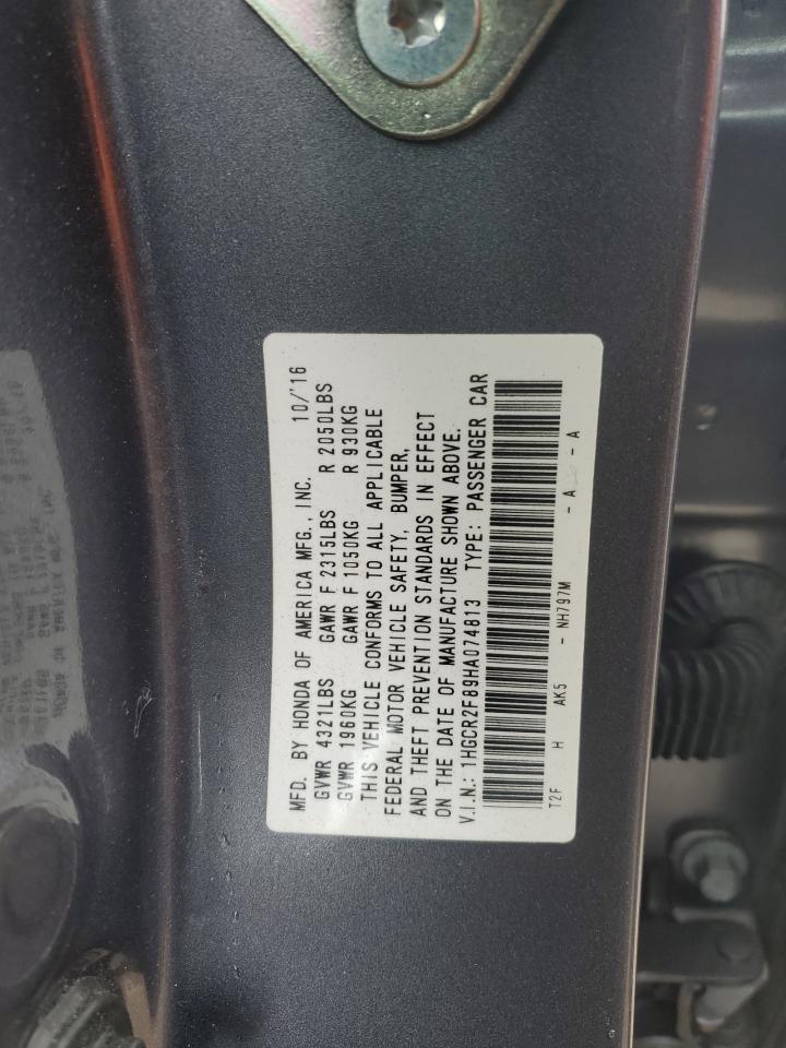 1HGCR2F89HA074813 2017 Honda Accord Exl