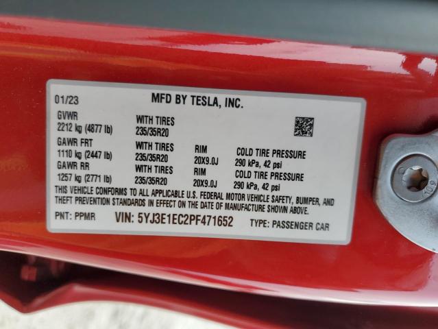 5YJ3E1EC2PF471652 | 2023 TESLA MODEL 3