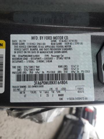 3FA6P0MU8KR164804 2019 FORD FUSION - Image 12