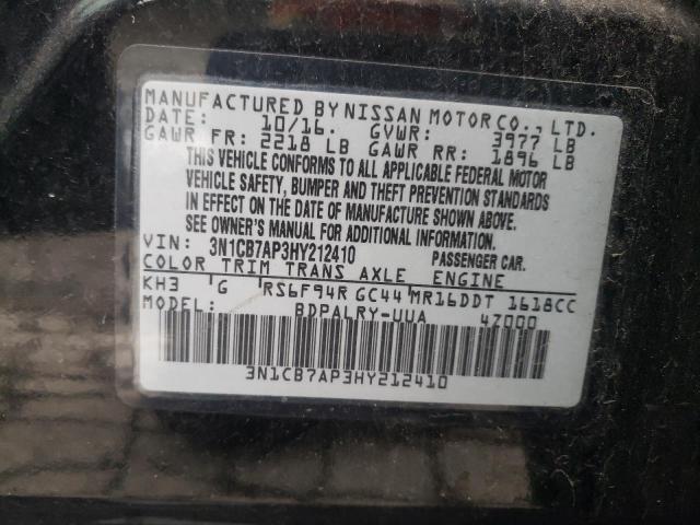 3N1CB7AP3HY212410 | 2017 NISSAN SENTRA SR