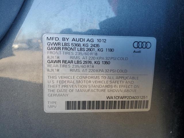 VIN WA1CFAFP2DA031251 2013 Audi Q5, Premium no.12