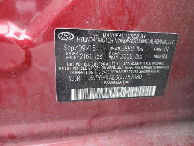 5NPDH4AE3GH757080 | 2016 HYUNDAI ELANTRA SE