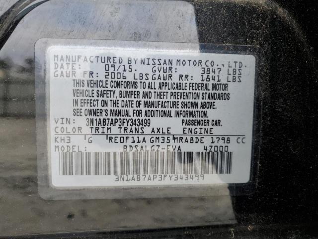 3N1AB7AP3FY343499 | 2015 Nissan sentra s