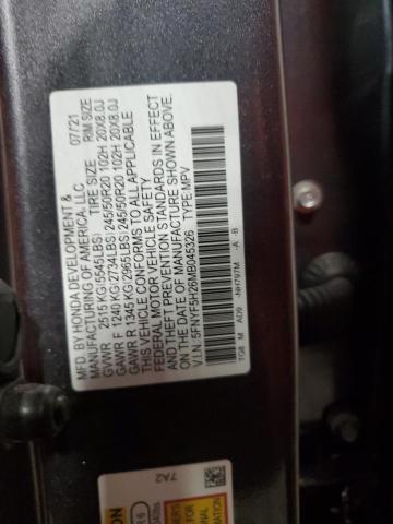 5FNYF5H26MB045326 | 2021 HONDA PILOT SE