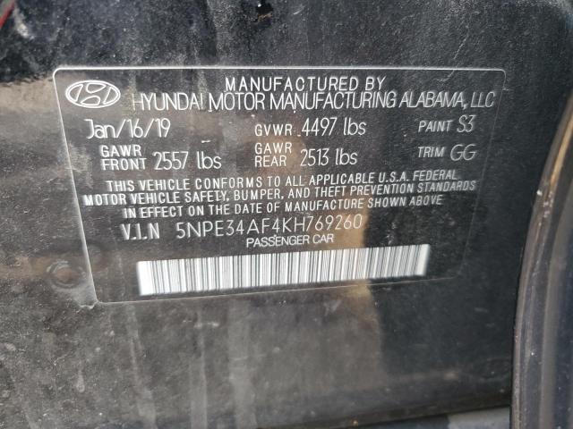 5NPE34AF4KH769260 | 2019 HYUNDAI SONATA LIM