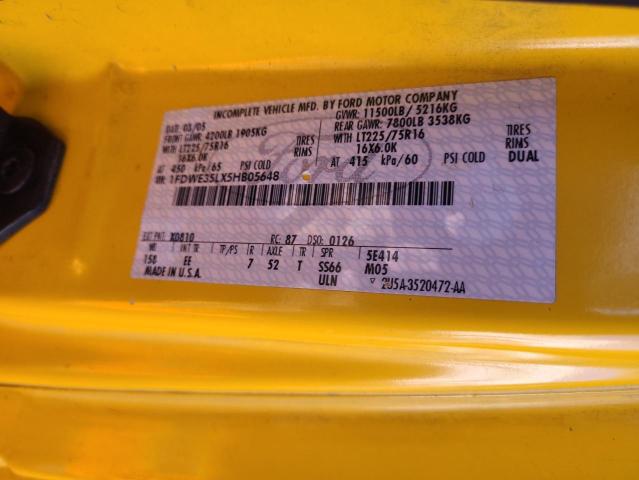 2005 Ford Econoline E350 Super Duty Cutaway Van VIN: 1FDWE35LX5HB05648 Lot: 38595514