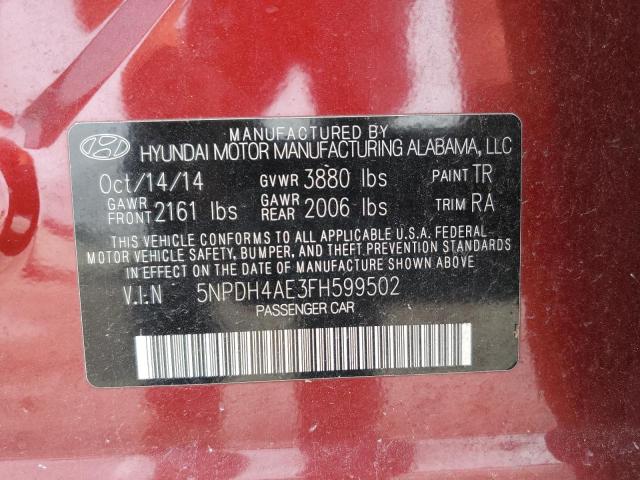 2015 HYUNDAI ELANTRA SE 5NPDH4AE3FH599502