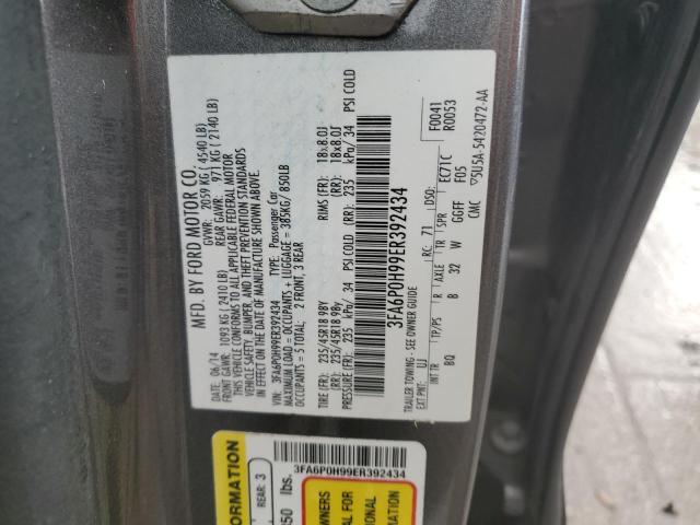 3FA6P0H99ER392434 | 2014 FORD FUSION SE
