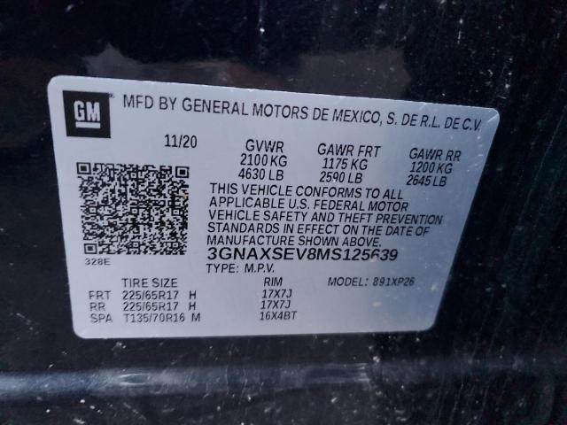 3GNAXSEV8MS125639 | 2021 CHEVROLET EQUINOX LS