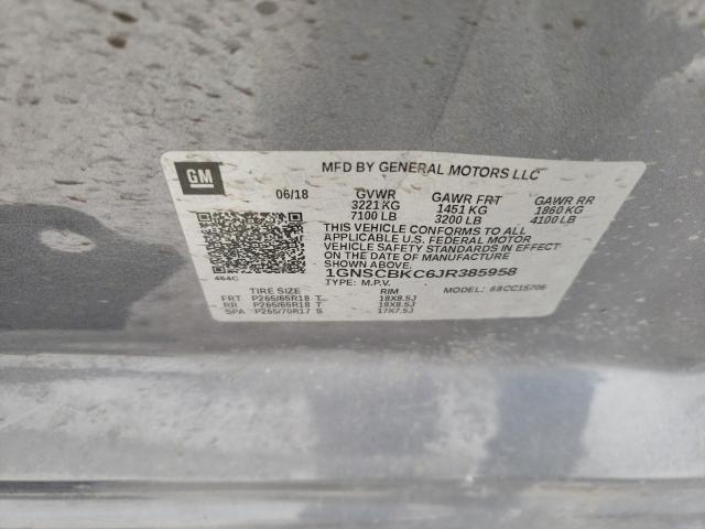 2018 CHEVROLET TAHOE 1GNSCBKC6JR385958