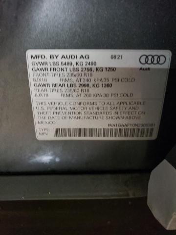 WA1GAAFY0N2005381 | 2022 AUDI Q5 PREMIUM