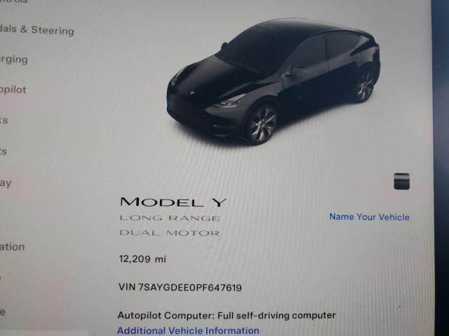 7SAYGDEE0PF647619 | 2023 TESLA MODEL Y