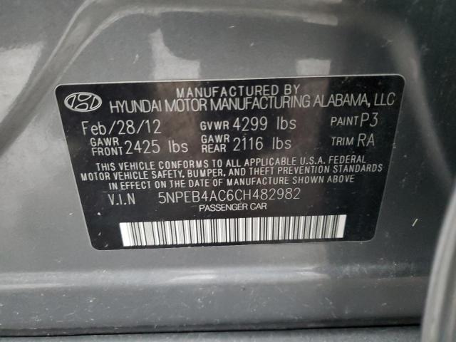 5NPEB4AC6CH482982 | 2012 Hyundai sonata gls