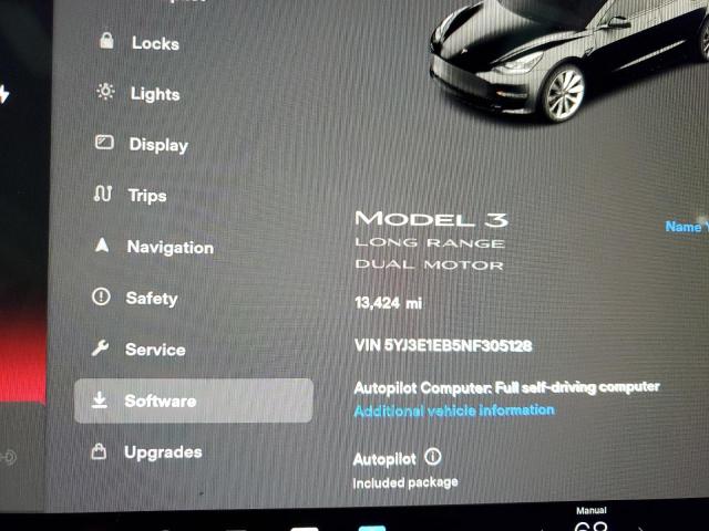 5YJ3E1EB5NF305128 | 2022 TESLA MODEL 3