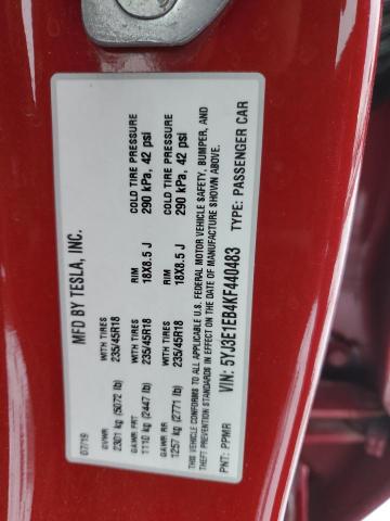 2019 TESLA MODEL 3 - 5YJ3E1EB4KF440483