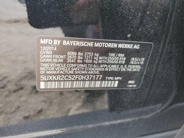 VIN 5UXKR2C52F0H37177 2015 BMW X5, Sdrive35I no.12