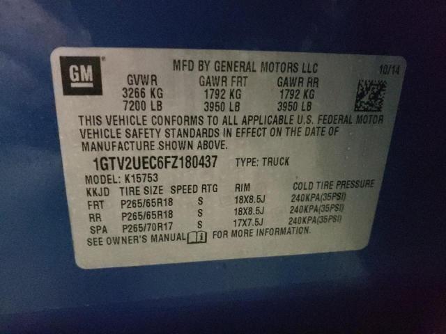 1GTV2UEC6FZ180437 | 2015 GMC SIERRA K15