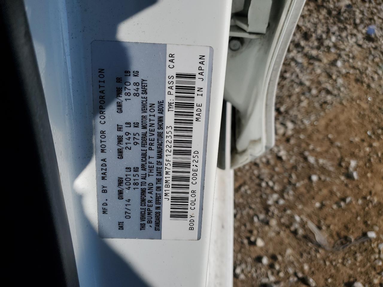 JM1BM1M75F1222353 2015 Mazda 3 Grand Touring