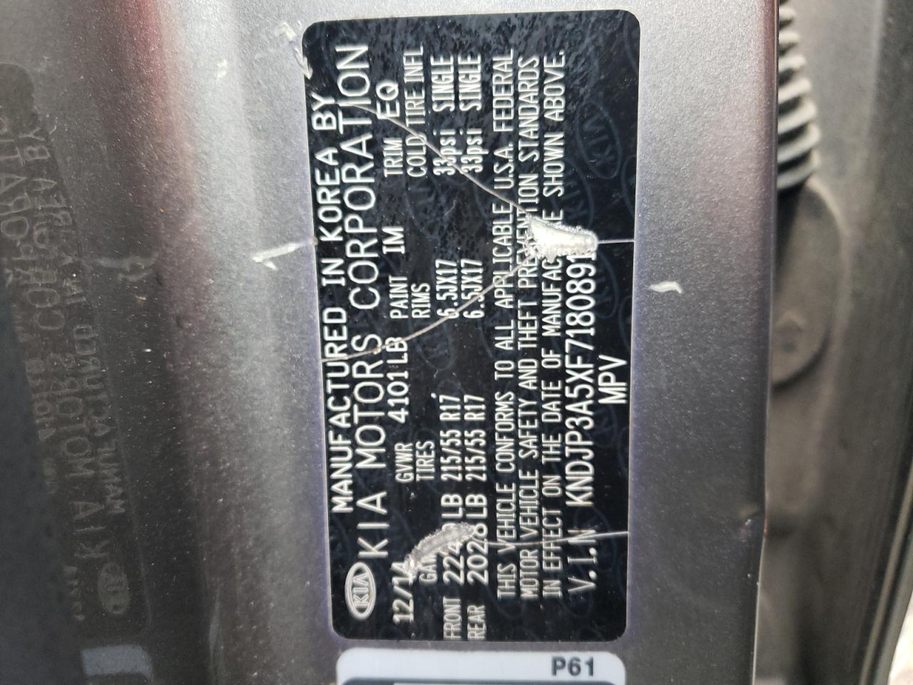 KNDJP3A5XF7180891 2015 Kia Soul +