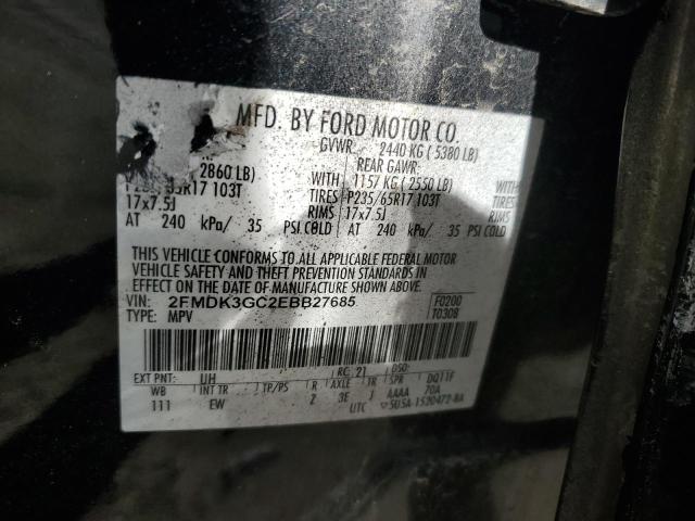 2014 Ford Edge Se VIN: 2FMDK3GC2EBB27685 Lot: 38651224