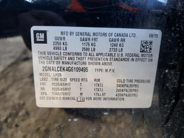 2GNALCEK4G6109495 | 2016 Chevrolet equinox lt