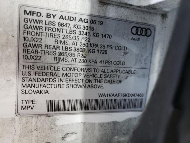 WA1VAAF75KD047463 2019 AUDI Q7, photo no. 13