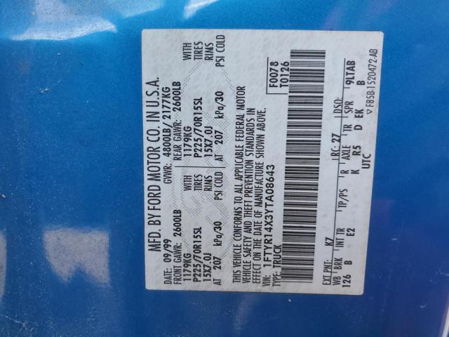 2000 Ford Ranger Super Cab VIN: 1FTYR14X3YTA08643 Lot: 54535104