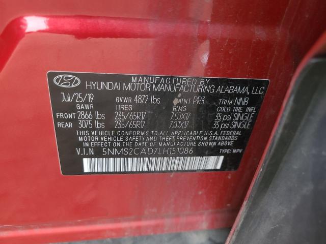 5NMS2CAD7LH151086 | 2020 Hyundai santa fe se