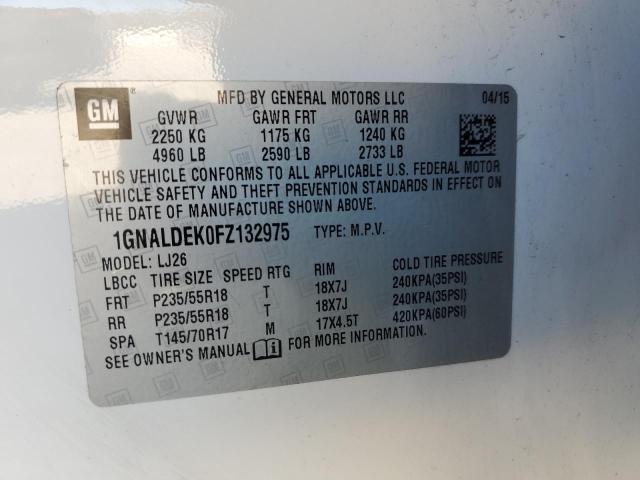 1GNALDEK0FZ132975 | 2015 CHEVROLET EQUINOX LT