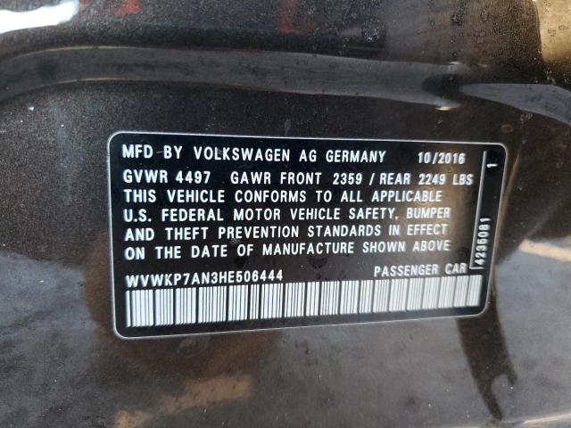 2017 VOLKSWAGEN CC SPORT - WVWKP7AN3HE506444