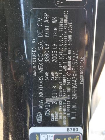 3KPFK4A7XHE157271 | 2017 KIA FORTE LX