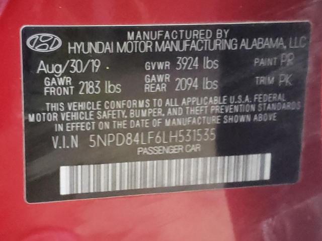 2020 HYUNDAI ELANTRA SE 5NPD84LF6LH531535