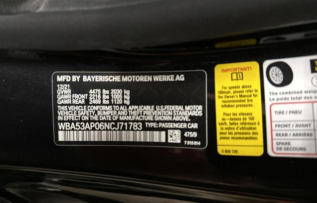 WBA53AP06NCJ71783 2022 BMW 430I