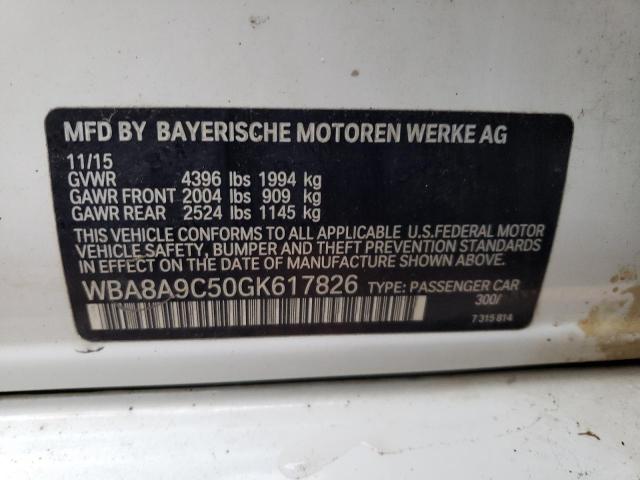 WBA8A9C50GK617826 | 2016 BMW 320 I