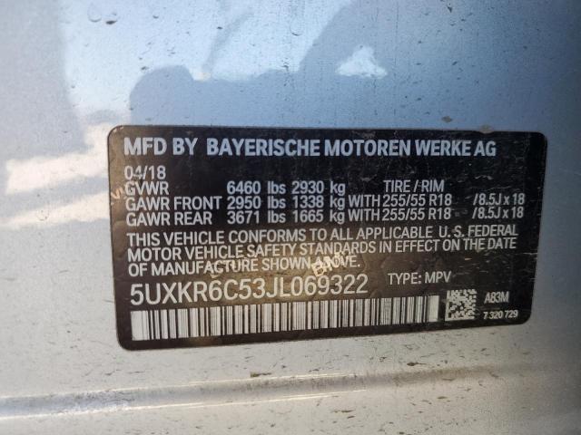 2018 BMW X5 Xdrive5 4.4L(VIN: 5UXKR6C53JL069322