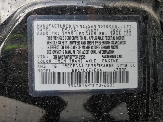 3N1AB7AP9FY342535 | 2015 NISSAN SENTRA S