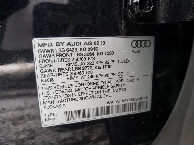 VIN WA1AHAF73KD035175 2019 Audi Q7, Premium no.13