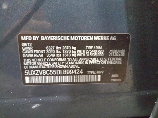 VIN 5UXZV8C55DL899424 2013 BMW X5, Xdrive50I no.12